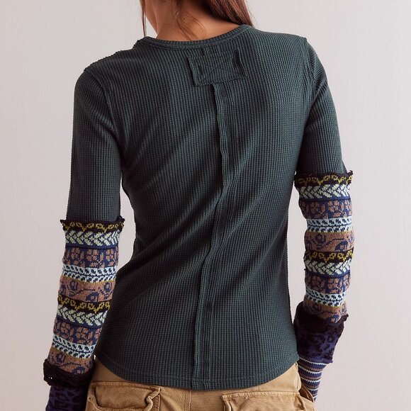 NWT We The Free Free People All In Cuff Thermal Medium Army Green - Picture 3 of 4